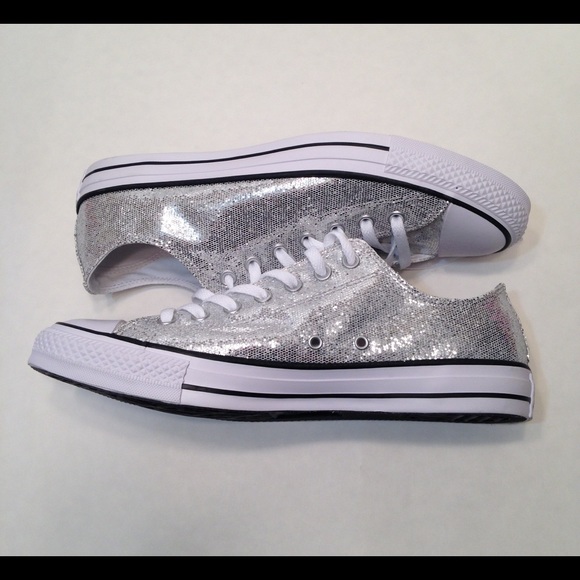 Womens Converse Silver Glitter size 13 - Picture 2 of 6